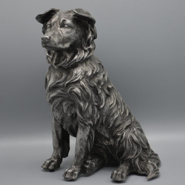 Border Collie Urn - in Bronze or Pewter