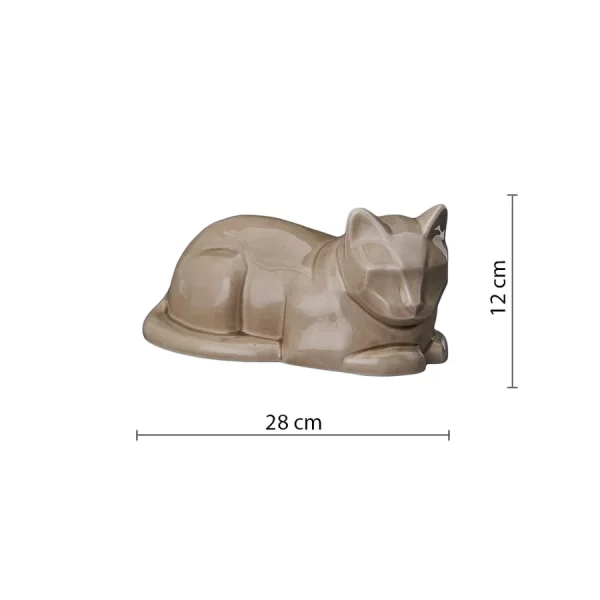 Sleeping Cat  Brown Pet Cremation Urn for Ashes