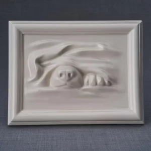 Portrait Ceramic Dog Ashes Frame - Several Colours Available