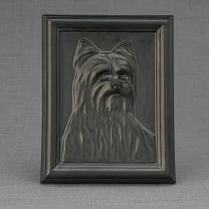 Male Yorkie  Ceramic Dog Ashes Frame - 2 Colours Available