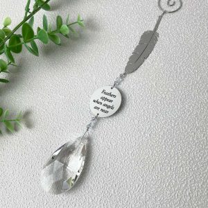 Crystal Metal Hanging Feather Memorial Sun Catcher