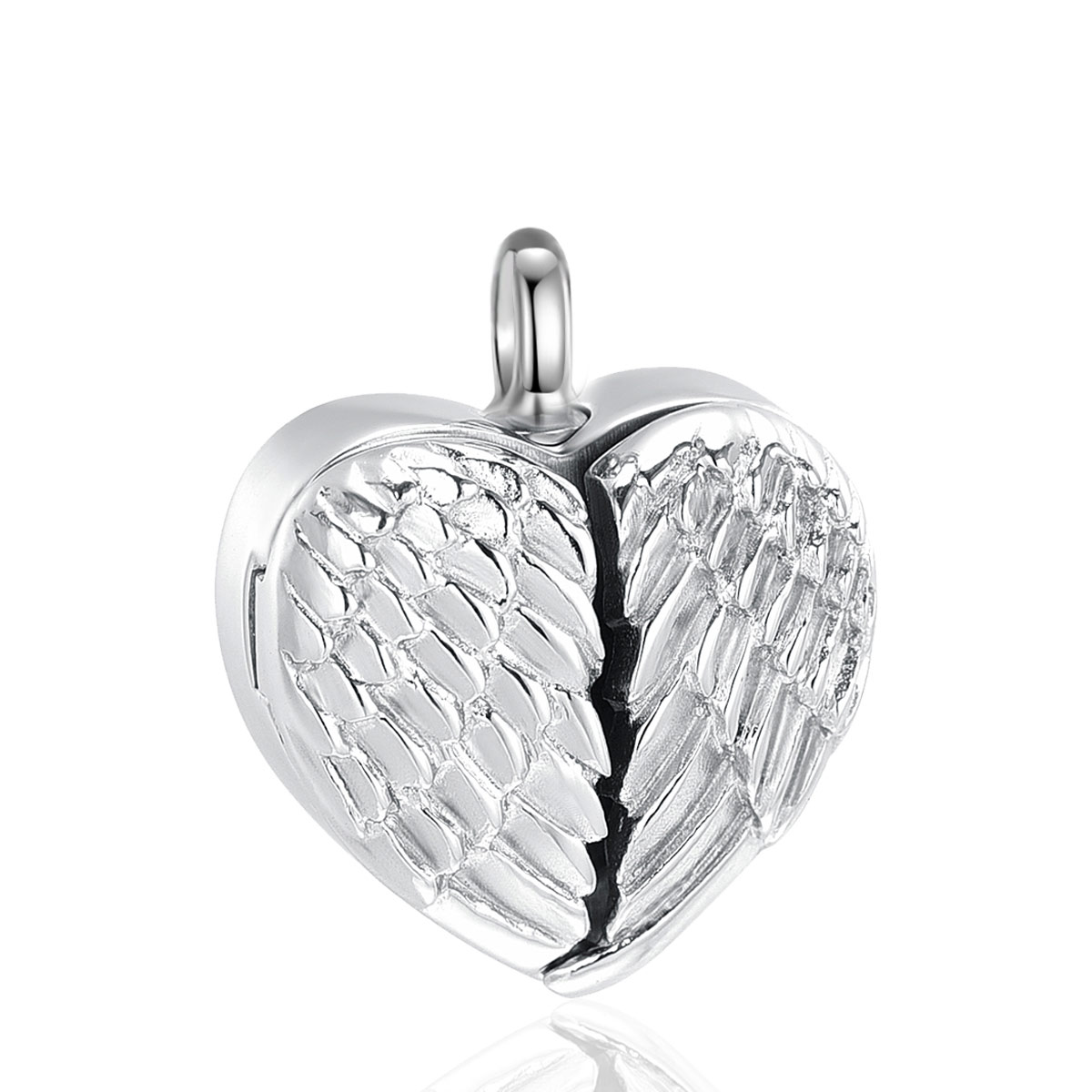 925 Sterling Silver Angel Wings Locket Cremation Ashes Necklace
