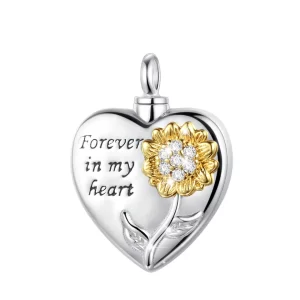 Forever in my heart Sunflower necklace - Sterling Silver 925 with Sterling silver 18" Chain
