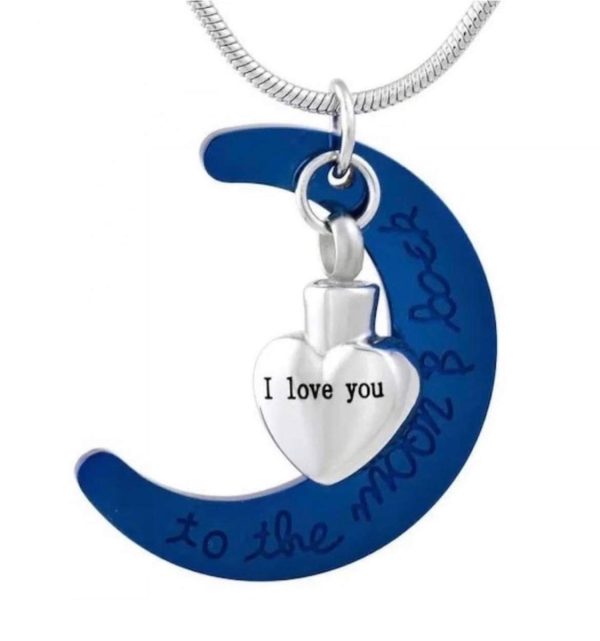 I love you to the moon & back ashes necklace