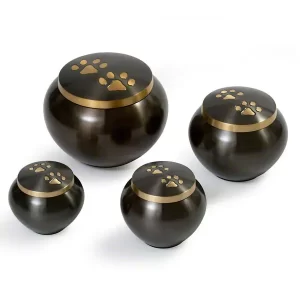 Black Paw Print Urn in 4 Sizes