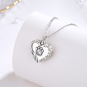 925 Sterling silver heart - Always in my heart-  urn ash pendant necklace