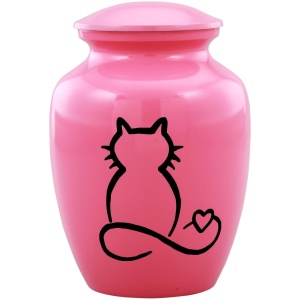 Pink or Light Blue Cat Cremation Urn with Optional Personalisation