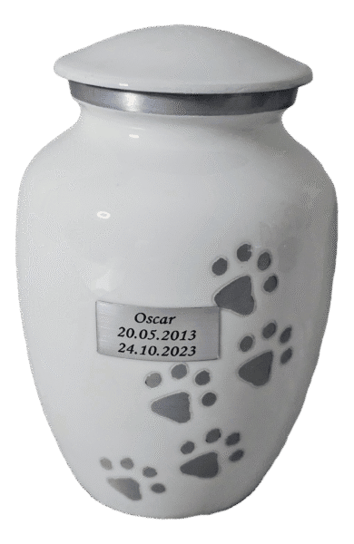 White Heart Paw Prints Urn + Option to personalise from £95 - Image 4
