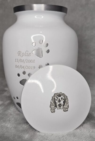 White Heart Paw Prints Urn + Option to personalise from £95 - Image 7