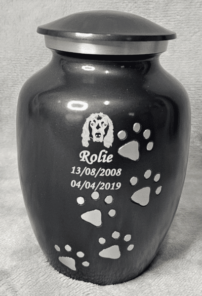 Slate/Grey Heart Paw Prints Urn + Option to personalise from £95 - Image 5