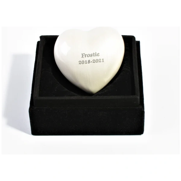 Personalised Pearl White Heart Prints Keepsake + Option to personalise - Image 5