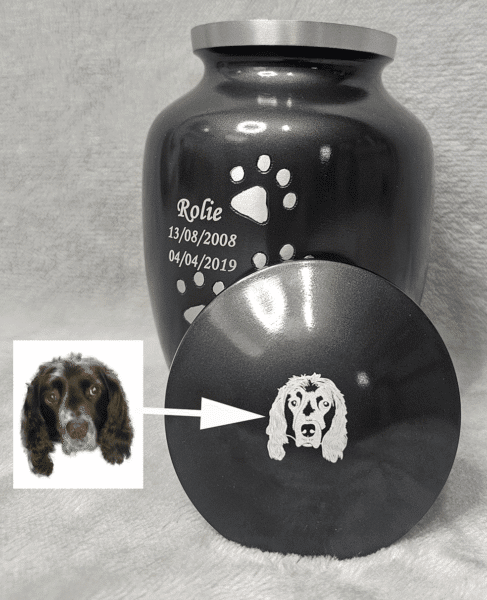 Slate/Grey Heart Paw Prints Urn + Option to personalise from £95 - Image 10