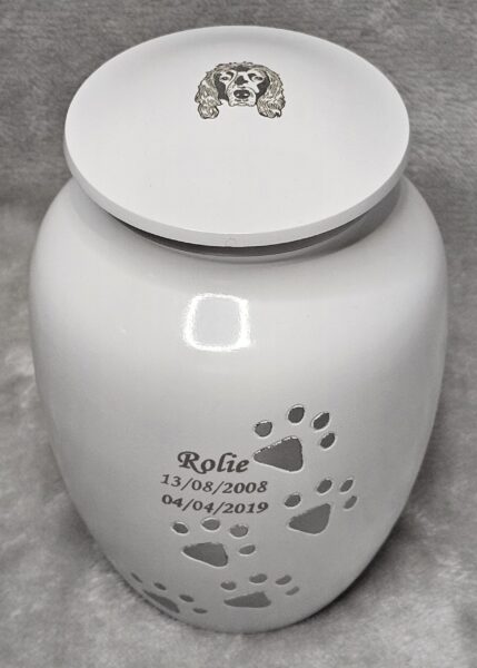 White Heart Paw Prints Urn + Option to personalise from £95 - Image 9