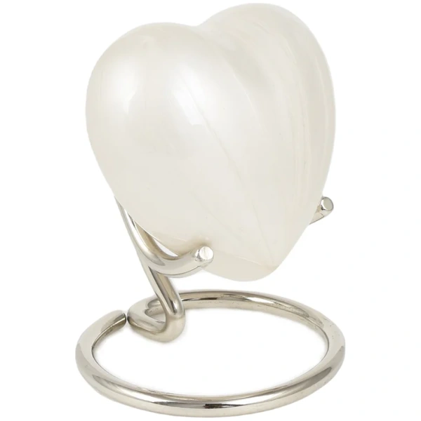 Personalised Pearl White Heart Prints Keepsake + Option to personalise - Image 3