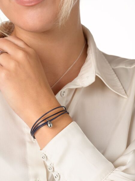 Fine leather Navy Blue steel - SKU TB-CL12